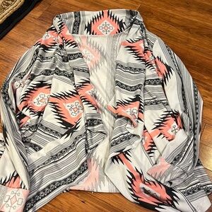 Aztec print soft cardigan